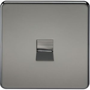 KNIGHTSBRIDGE SCREWLESS TELEPHONE MASTER SOCKET - BLACK NICKEL