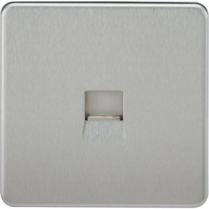 KNIGHTSBRIDGE SCREWLESS TELEPHONE EXTENSION SOCKET - BRUSHED CHROME