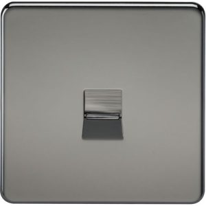 KNIGHTSBRIDGE SCREWLESS TELEPHONE EXTENSION SOCKET - BLACK NICKEL