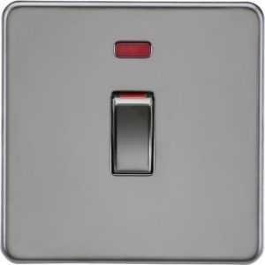 KNIGHTSBRIDGE 45A 1G DP SWITCH WITH NEON - BLACK NICKEL