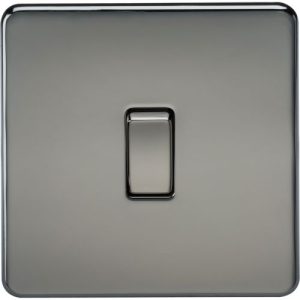 KNIGHTSBRIDGE SCREWLESS 20A 1G DP SWITCH - BLACK NICKEL