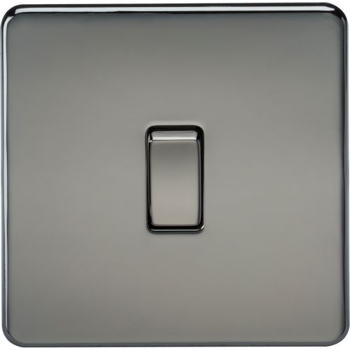 KNIGHTSBRIDGE SCREWLESS 20A 1G DP SWITCH - BLACK NICKEL