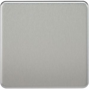 KNIGHTSBRIDGE SCREWLESS 1G BLANKING PLATE - BRUSHED CHROME