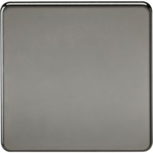 KNIGHTSBRIDGE SCREWLESS 1G BLANKING PLATE - BLACK NICKEL