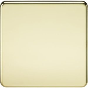 KNIGHTSBRIDGE SCREWLESS 1G BLANKING PLATE - POLISHED BRASS