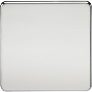 KNIGHTSBRIDGE SCREWLESS 1G BLANKING PLATE - POLISHED CHROME