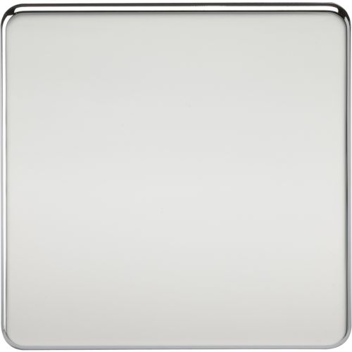 KNIGHTSBRIDGE SCREWLESS 1G BLANKING PLATE - POLISHED CHROME
