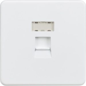 KNIGHTSBRIDGE SCREWLESS RJ45 NETWORK OUTLET - MATT WHITE