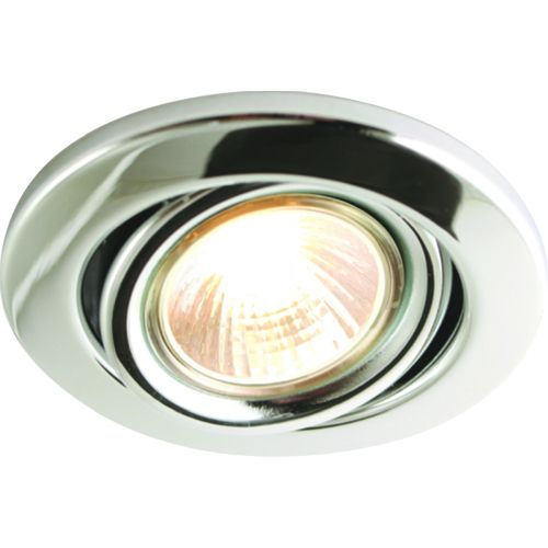 KNIGHTSBRIDGE IP20 230V 50W MAX. GU10 CHROME RECESSED TILT DOWNLIGHT