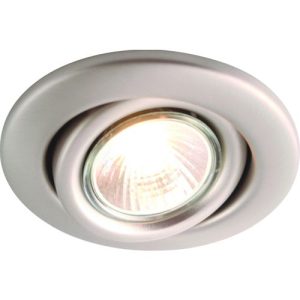 KNIGHTSBRIDGE IP20 230V 50W MAX. GU10 BRUSHED CHROME RECESSED TILT DOWNLIGHT