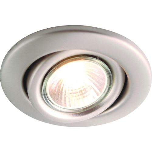 KNIGHTSBRIDGE IP20 230V 50W MAX. GU10 BRUSHED CHROME RECESSED TILT DOWNLIGHT