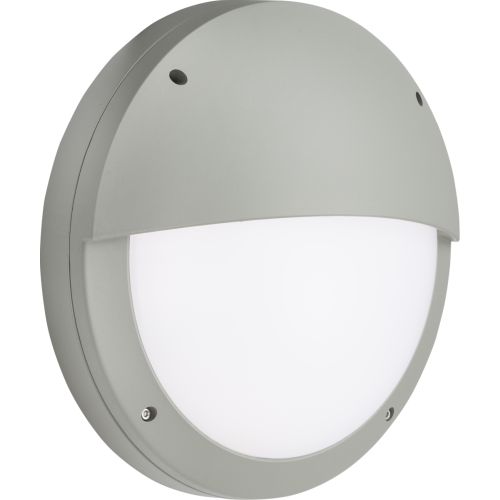 KNIGHTSBRIDGE 230V IP65 18W LED EYELID BULKHEAD CCT WITH MICROWAVE SENSOR GREY