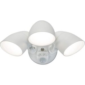 KNIGHTSBRIDGE 110-230V IP65 WHITE 30W SECURITY FLOODLIGHT WITH PIR, LIGHT SENSOR, 3X CCT AND MANUAL OVERRIDE