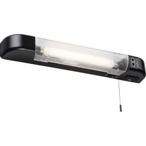 KNIGHTSBRIDGE 230V IP20 6W LED SHAVER LIGHT WITH DUAL USB CHARGER - MATT BLACK