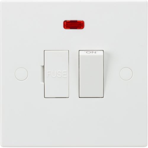 KNIGHTSBRIDGE SQUARE EDGE 13A SWITCHED FUSED SPUR + NEON