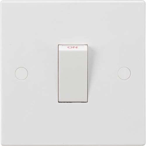 KNIGHTSBRIDGE SQUARE EDGE 1G 45A SWITCH (WHITE)