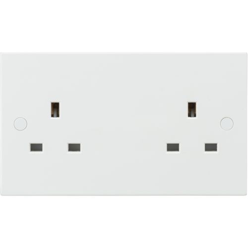 KNIGHTSBRIDGE SQUARE EDGE 2G UN-SWITCHED SOCKET