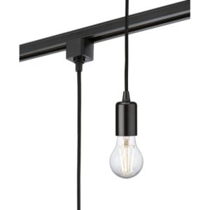 KNIGHTSBRIDGE 230V 1.8M E27 CONTEMPORARY TRACK PENDANT - BLACK