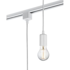 KNIGHTSBRIDGE 230V 1.8M E27 CONTEMPORARY TRACK PENDANT - WHITE