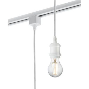 KNIGHTSBRIDGE 230V 1.8M E27 VINTAGE TRACK PENDANT - WHITE