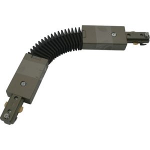 KNIGHTSBRIDGE 230V SINGLE CIRCUIT TRACK FLEXIBLE CONNECTOR - SATIN NICKEL