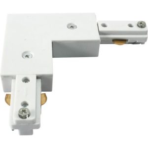KNIGHTSBRIDGE 230V TRACK L RIGHT ANGLE CONNECTOR - WHITE