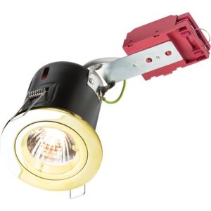 KNIGHTSBRIDGE (72MM) POLISHED BRASS IP20 FIXED GU10 FIRE RATED DOWNLIGHT
