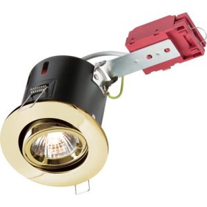 KNIGHTSBRIDGE (84MM) POLISHED BRASS IP20 TILT GU10 FIRE RATED DOWNLIGHT