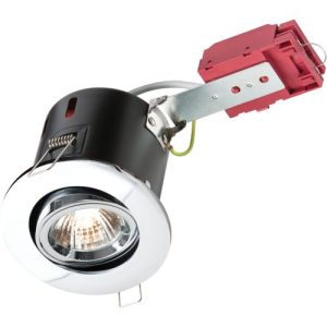 KNIGHTSBRIDGE (84MM) POLISHED CHROME IP20 TILT GU10 FIRE RATED DOWNLIGHT