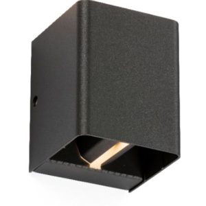 KNIGHTSBRIDGE 230V IP65 2 X 6W LED ADJUSTABLE UP AND DOWN WALL LIGHT ANTHRACITE - 3000K