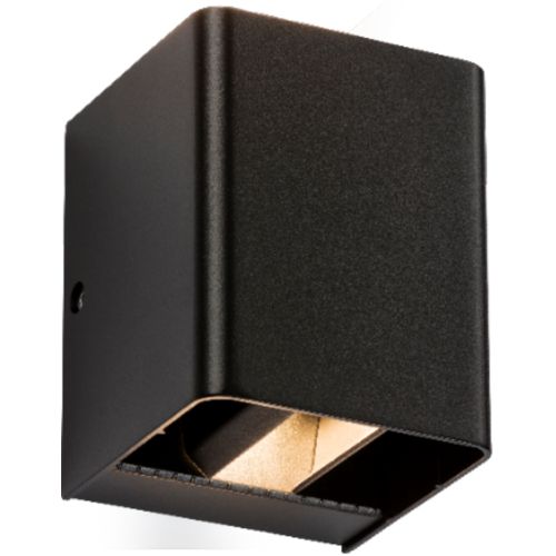 KNIGHTSBRIDGE 230V IP65 2 X 6W LED ADJUSTABLE UP AND DOWN WALL LIGHT BLACK - 3000K