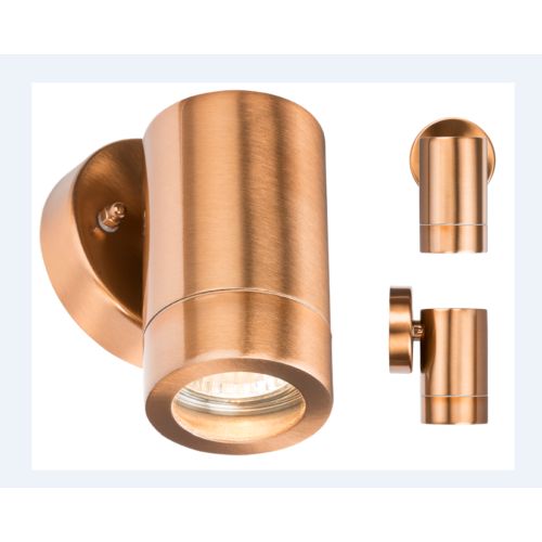 KNIGHTSBRIDGE 230V IP65 GU10 35W FIXED WALL LIGHT - COPPER COLOUR
