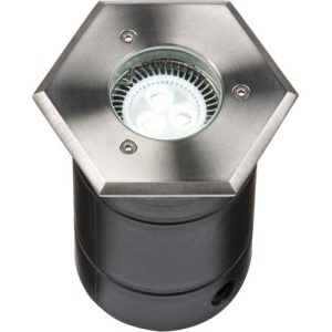 KNIGHTSBRIDGE 230V IP67 HEXAGON STAINLESS STEEL WALKOVER / DRIVEOVER LIGHT
