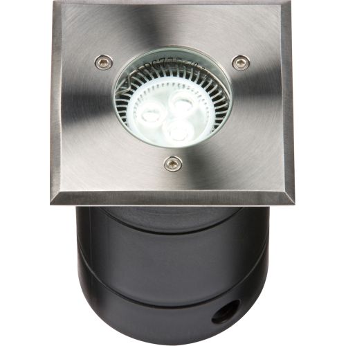 KNIGHTSBRIDGE 230V IP67 SQUARE STAINLESS STEEL WALKOVER / DRIVEOVER LIGHT