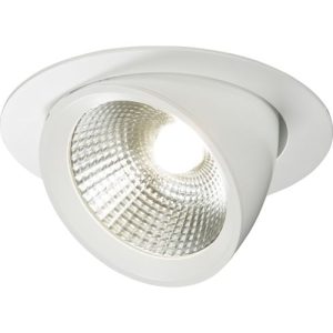 KNIGHTSBRIDGE 230V 40W ROUND LED RECESSED ADJUSTABLE DOWNLIGHT
