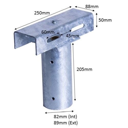 KR PRODUCTS STREET LIGHT BRACKET TO FIT OVER 76MM DIA COLUMN TO 1 OR 2 SIDE MOUNTED FLOODLIGHTS