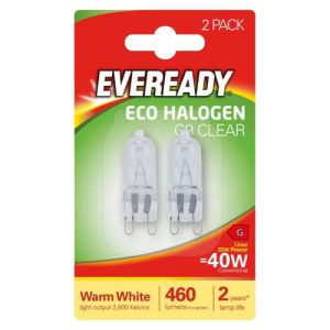 CAPSULE G9 33W=40W 460LM 240V CLEAR (PACK.2)