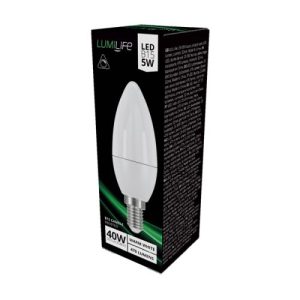 LED CANDLE 5W=470L=40W SBC DIMMABLE OP WW