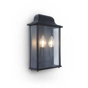 LUTEC HOLLY BLACK WALL LIGHT