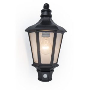LUTEC COTSWOLD PIR BLACK WALL LIGHT