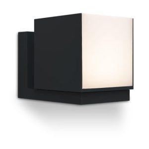LUTEC CUBA MATT BLACK WALL LIGHT