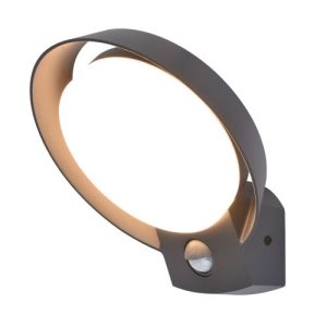 LUTEC POLO DARK GREY WALL WITH SENSOR