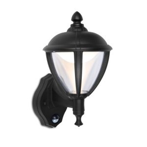 LUTEC UNITE PIR BLACK WALL LIGHT
