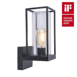 LUTEC FLAIR MATT BLACK WALL LIGHT