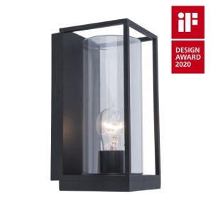 LUTEC FLAIR MATT BLACK WALL LIGHT