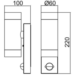 LUTEC GRANGE PIR WHITE WALL LIGHT