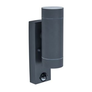 LUTEC RADO PIR BLACK WALL LIGHT