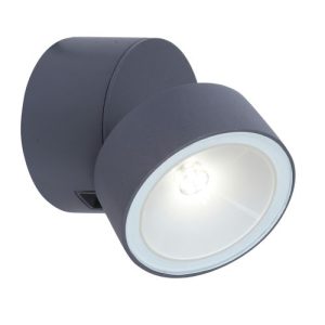 LUTEC TRUMPET CHARCOAL GREY WALL LIGHT