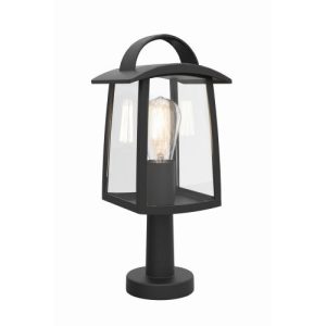 LUTEC KELSEY BLACK PEDESTAL LIGHT