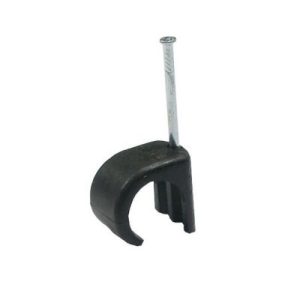 6MM BLACK ROUND CABLE CLIPS - 100PCS